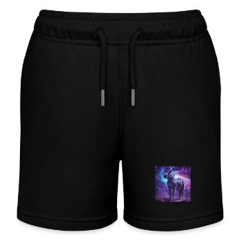 Zebra - Kids Organic Sweat Shorts by Stanley/Stella - black - Front