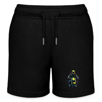 Neon-Motorradfahrer - Kinder Organic Joggingshorts Mini Bolter von Stanley/Stella - Schwarz - Vorne