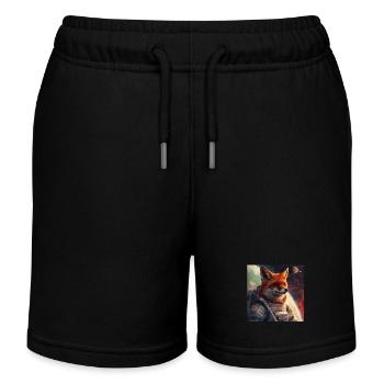 Fuchs - Kinder Organic Joggingshorts Mini Bolter von Stanley/Stella - Schwarz - Vorne