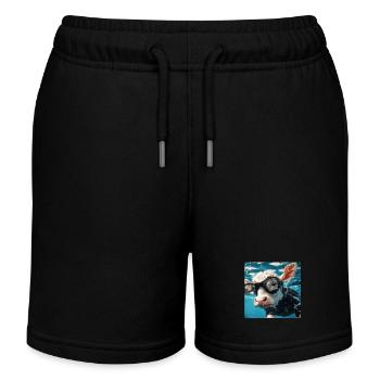 Cow - Kids Organic Sweat Shorts by Stanley/Stella - black - Front