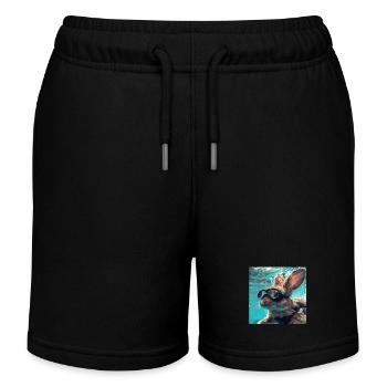 Rabbit - Kids Organic Sweat Shorts by Stanley/Stella - black - Front