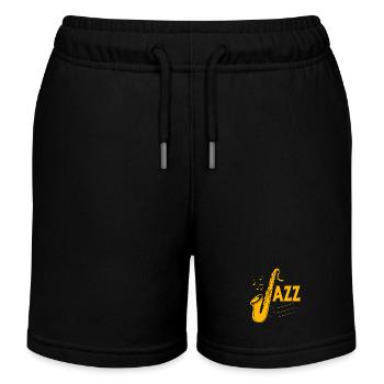 Saxophon Saxophonist - Kinder Organic Joggingshorts Mini Bolter von Stanley/Stella - Schwarz - Vorne