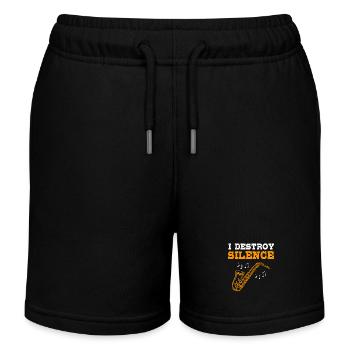 Saxophon Saxophonist - Kinder Organic Joggingshorts Mini Bolter von Stanley/Stella - Schwarz - Vorne