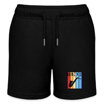 Saxophon Saxophonist - Kinder Organic Joggingshorts Mini Bolter von Stanley/Stella - Schwarz - Vorne