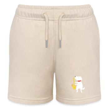 Saxophone Saxophonist - Kids Organic Sweat Shorts by Stanley/Stella - soft Ecru - Front