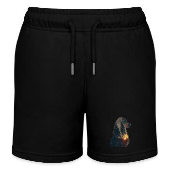 Cocker Spaniel - Kids Organic Sweat Shorts by Stanley/Stella - black - Front