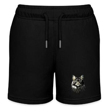 Cat Norwegian Forest Cat Norwegian Forest Cats - Kids Organic Sweat Shorts by Stanley/Stella - black - Front