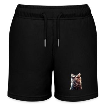 Cat Norwegian Forest Cat Norwegian Forest Cats - Kids Organic Sweat Shorts by Stanley/Stella - black - Front
