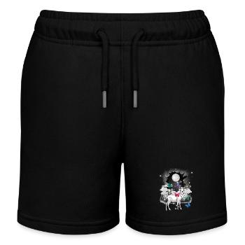 mystisch Hirsch Hirsche Rehbock Vollmond Natur - Kinder Organic Joggingshorts Mini Bolter von Stanley/Stella - Schwarz - Vorne