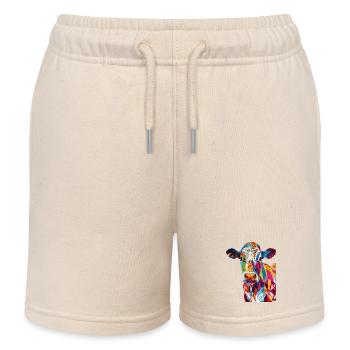 Cow - Kids Organic Sweat Shorts by Stanley/Stella - soft Ecru - Front