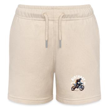 Motocross 2nd Birthday - Kids Organic Sweat Shorts by Stanley/Stella - soft Ecru - Front