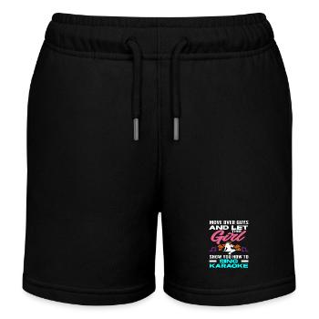 Lass Dieses Mädchen Dir Zeigen Wie Man Karaoke - Kinder Organic Joggingshorts Mini Bolter von Stanley/Stella - Schwarz - Vorne