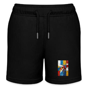 Biene - Kinder Organic Joggingshorts Mini Bolter von Stanley/Stella - Schwarz - Vorne