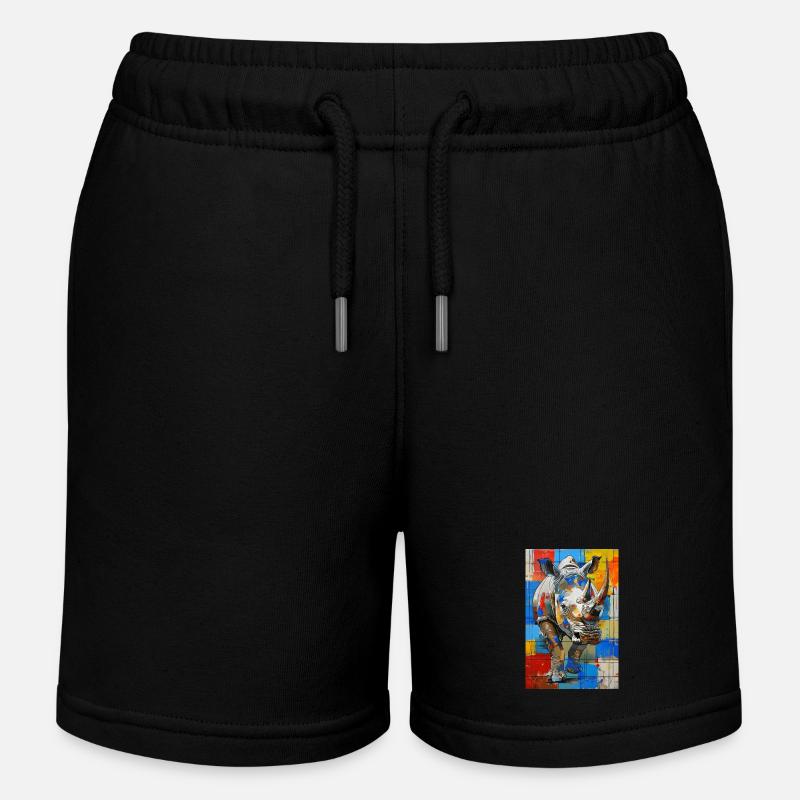 Rhinocéros - Short de jogging enfant bio Stanley/Stella - noir