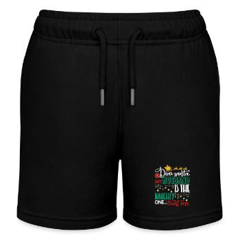 Christmas My Husband Is The Naughty One - Kids Organic Sweat Shorts by Stanley/Stella - black - Front
