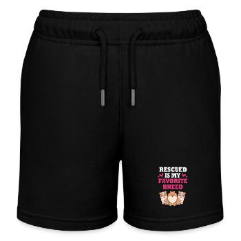 Dog Rescue Animal Rights Animal Rescue Animal Shelter - Kids Organic Sweat Shorts by Stanley/Stella - black - Front