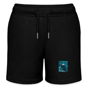 Seekuh Manatees Manatee - Kids Organic Sweat Shorts by Stanley/Stella - black - Front