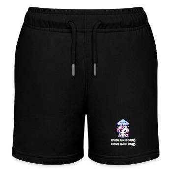 even unicorns have bad days - Kinder Organic Joggingshorts Mini Bolter von Stanley/Stella - Schwarz - Vorne