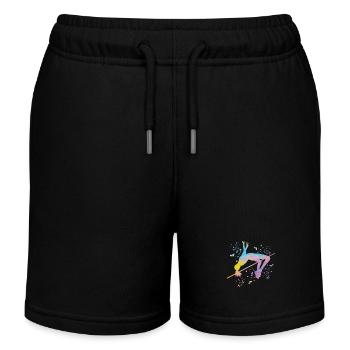 High Jumper Watercolor High Jump - Kids Organic Sweat Shorts by Stanley/Stella - black - Front