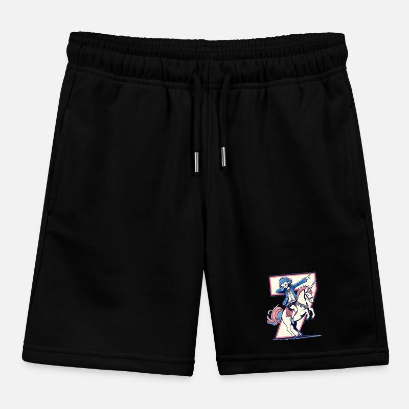 Geburtstag 7 Jahre Einhorn Dab Kinder Organic Joggingshorts Mini Bolter von Stanley/Stella
