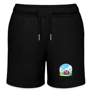 Ladybug Marienkäfer - Kids Organic Sweat Shorts by Stanley/Stella - black - Front