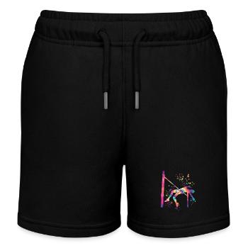 High Jumper Watercolor High Jump - Kids Organic Sweat Shorts by Stanley/Stella - black - Front