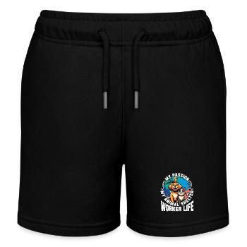 Refuge pour animaux Ma passion Ma maison d’accueil pour animaux - Short de jogging enfant bio Stanley/Stella - noir - Devant