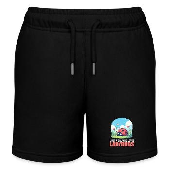 Ladybug Marienkäfer - Kids Organic Sweat Shorts by Stanley/Stella - black - Front