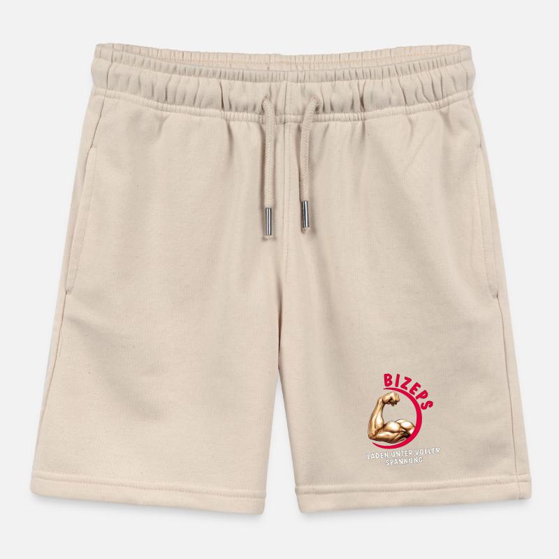 BICEPS LOADING UNDER FULL TENSION Kids Organic Sweat Shorts by Stanley/Stella