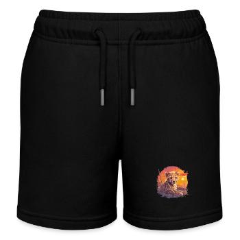 Cheetah Geparde Gepard - Kinder Organic Joggingshorts Mini Bolter von Stanley/Stella - Schwarz - Vorne