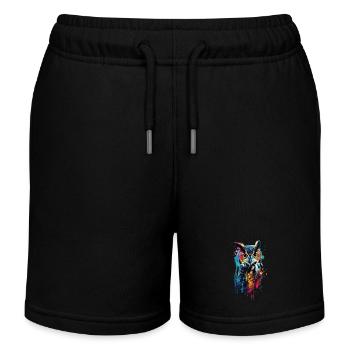 Hibou - Short de jogging enfant bio Stanley/Stella - noir - Devant