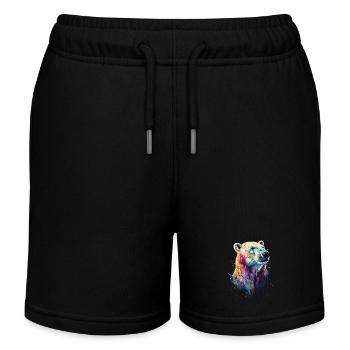 Polar bear - Kids Organic Sweat Shorts by Stanley/Stella - black - Front
