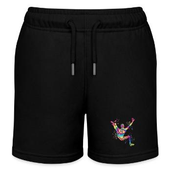 Boulderer Colorsplash Boulder Bouldern - Kinder Organic Joggingshorts Mini Bolter von Stanley/Stella - Schwarz - Vorne