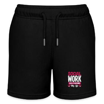 Soziale Arbeit Hat Mein Leben Berührt - Kinder Organic Joggingshorts Mini Bolter von Stanley/Stella - Schwarz - Vorne