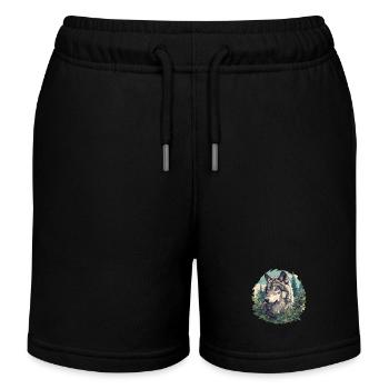 Wölfe Wolf - Kinder Organic Joggingshorts Mini Bolter von Stanley/Stella - Schwarz - Vorne