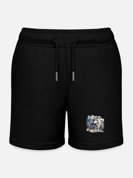 Loups Loup - Short de jogging enfant bio Stanley/Stella - noir