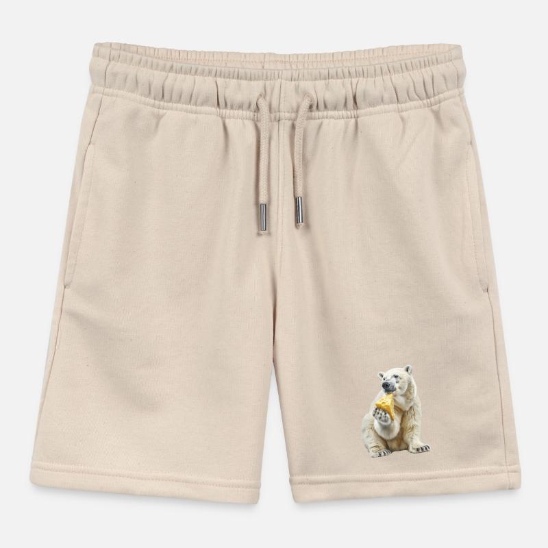 Polar bear Kids Organic Sweat Shorts by Stanley/Stella