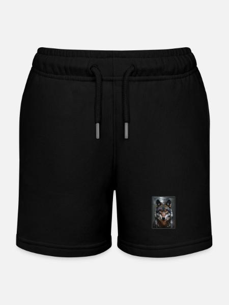 Wölfe Wolf - Kinder Organic Joggingshorts Mini Bolter von Stanley/Stella - Schwarz