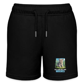 Wölfe Wolf - Kinder Organic Joggingshorts Mini Bolter von Stanley/Stella - Schwarz - Vorne