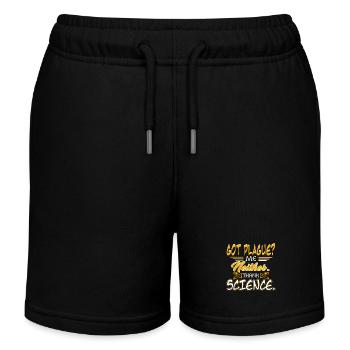 Got Plague Me Neither Thank Science - Kids Organic Sweat Shorts by Stanley/Stella - black - Front