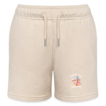 Trust the Universe Mushrooms Design - Kids Organic Sweat Shorts by Stanley/Stella - soft Ecru - Front