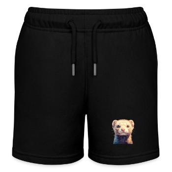 Ferret Frettchen - Kids Organic Sweat Shorts by Stanley/Stella - black - Front