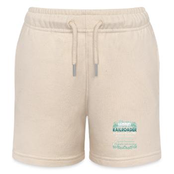 What Make A Model Railroader - Kids Organic Sweat Shorts by Stanley/Stella - soft Ecru - Front