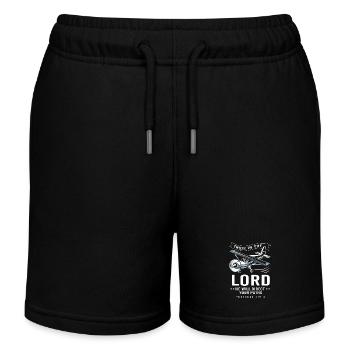 Pilot Flugzeug - Kinder Organic Joggingshorts Mini Bolter von Stanley/Stella - Schwarz - Vorne