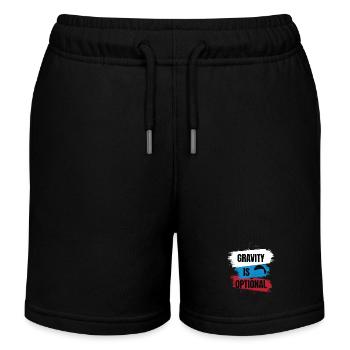 Gravity Is Optional – Paragliding Freedom - Kids Organic Sweat Shorts by Stanley/Stella - black - Front