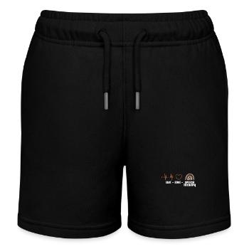 Live Love Speech Therapy Herzschlag Regenbogen - Kinder Organic Joggingshorts Mini Bolter von Stanley/Stella - Schwarz - Vorne