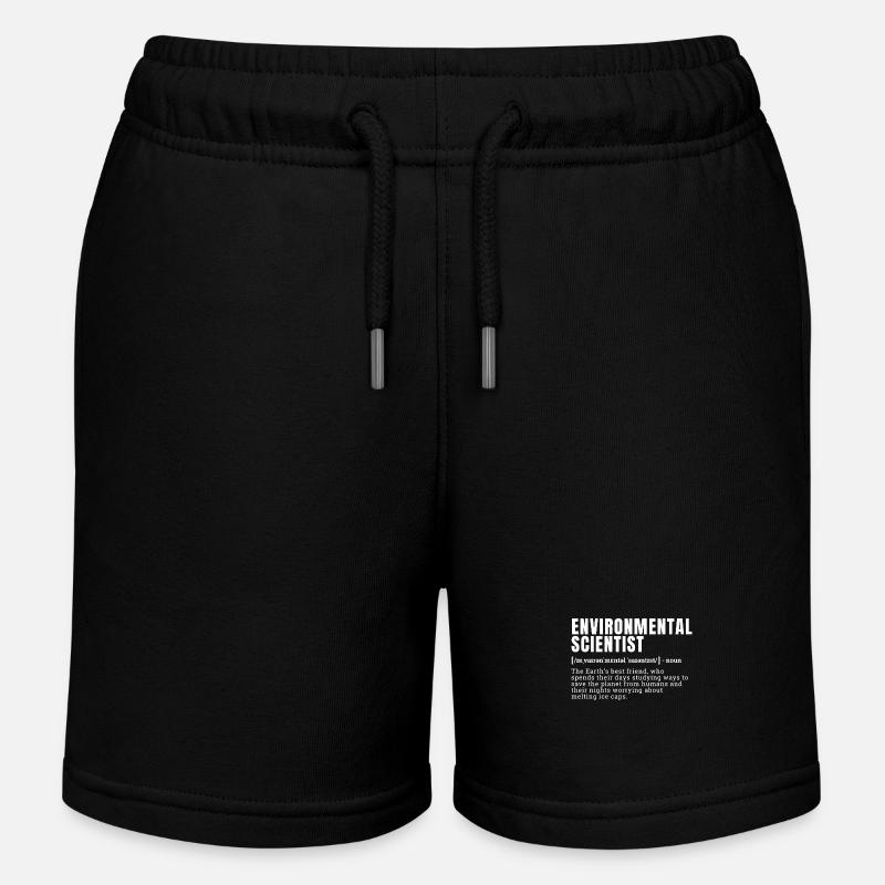 Funny Environmental Scientist Occupation Definitio - Kids Organic Sweat Shorts by Stanley/Stella - black