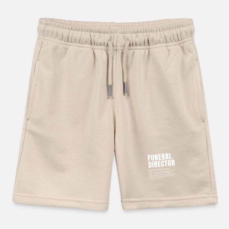 Funny Funeral Director Definition Occupation Kids Organic Sweat Shorts by Stanley/Stella