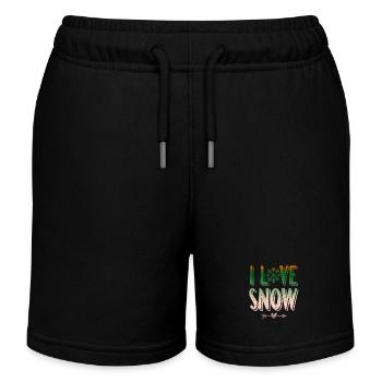I Love Snow - Kinder Organic Joggingshorts Mini Bolter von Stanley/Stella - Schwarz - Vorne