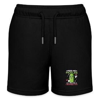 Feed Me Pickles & Tell Me I'm Pretty Pickle Vegan - Kinder Organic Joggingshorts Mini Bolter von Stanley/Stella - Schwarz - Vorne